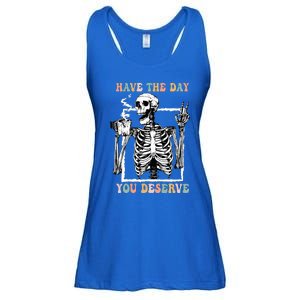 Have The Day You Deserve Halloween Skeleton Coffee Ladies Essential Flowy Tank