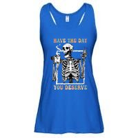 Have The Day You Deserve Halloween Skeleton Coffee Ladies Essential Flowy Tank