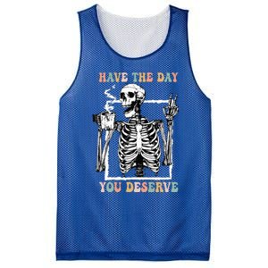 Have The Day You Deserve Halloween Skeleton Coffee Mesh Reversible Basketball Jersey Tank