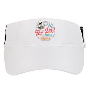 Have The Day You Deserve Funny Skeleton Motivational Adult Drive Performance Visor