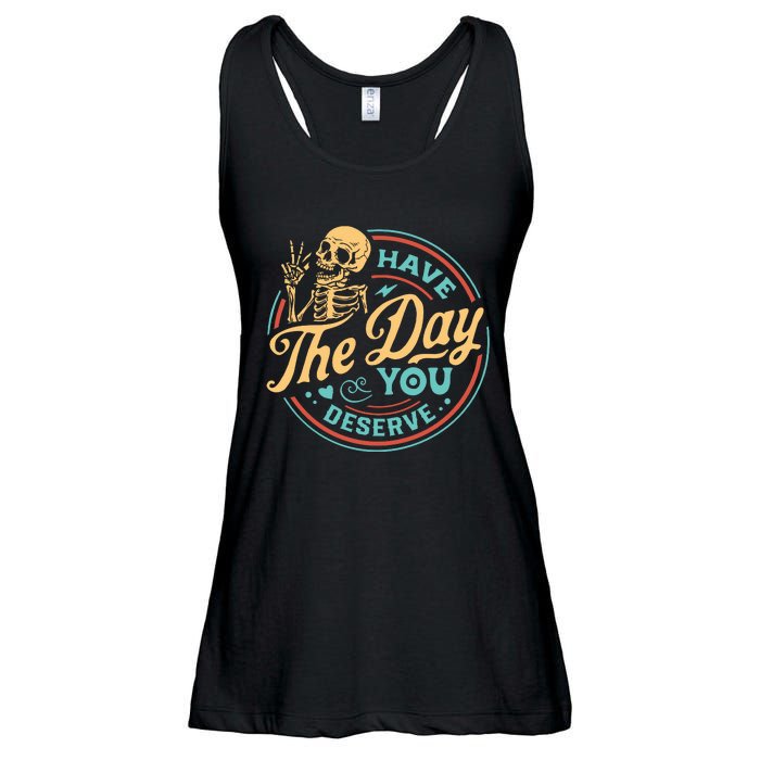 Have The Day You Deserve Skull Vintage Ladies Essential Flowy Tank