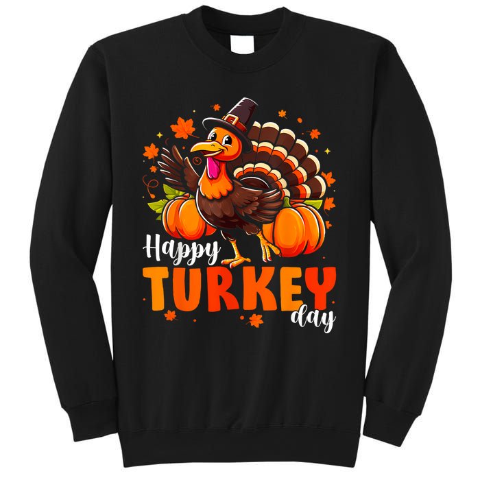 Happy Turkey Day Women Fall Autumn Thanksgiving Sweatshirt