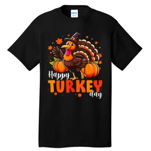 Happy Turkey Day Women Fall Autumn Thanksgiving Tall T-Shirt