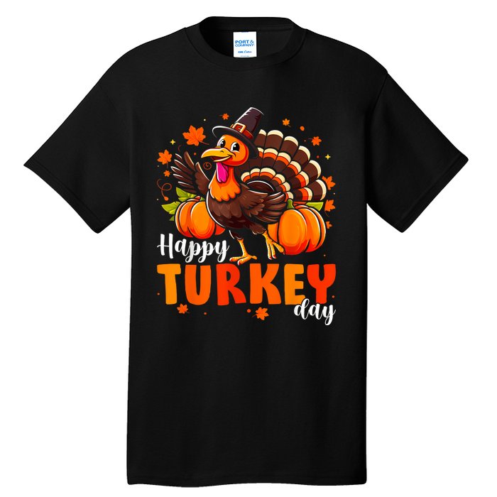 Happy Turkey Day Women Fall Autumn Thanksgiving Tall T-Shirt