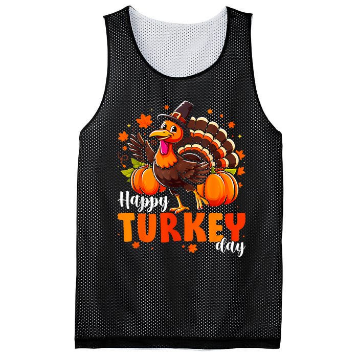 Happy Turkey Day Women Fall Autumn Thanksgiving Mesh Reversible Basketball Jersey Tank