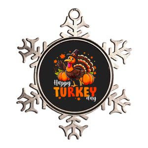 Happy Turkey Day Women Fall Autumn Thanksgiving Metallic Star Ornament