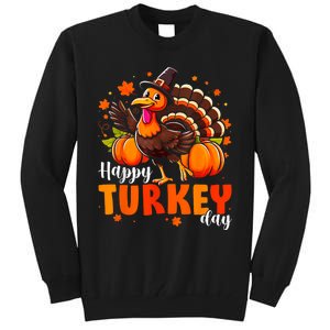 Happy Turkey Day Women Fall Autumn Thanksgiving Tall Sweatshirt