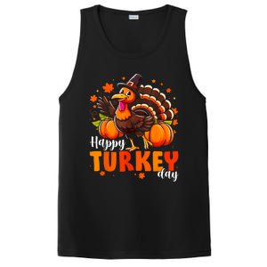 Happy Turkey Day Women Fall Autumn Thanksgiving PosiCharge Competitor Tank