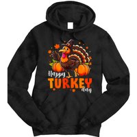 Happy Turkey Day Women Fall Autumn Thanksgiving Tie Dye Hoodie