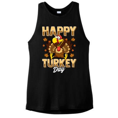 Happy Turkey Day Gift Thanksgiving Day Gift Holiday Gift Ladies PosiCharge Tri-Blend Wicking Tank