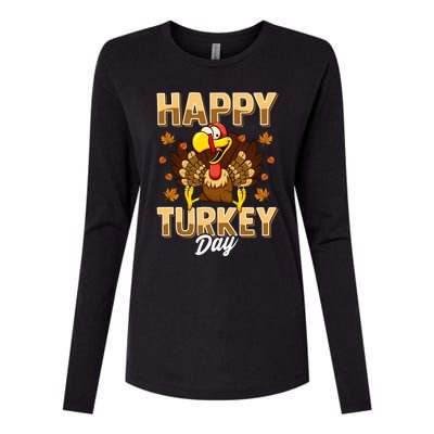 Happy Turkey Day Gift Thanksgiving Day Gift Holiday Gift Womens Cotton Relaxed Long Sleeve T-Shirt