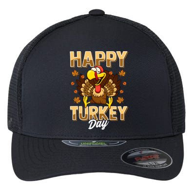 Happy Turkey Day Gift Thanksgiving Day Gift Holiday Gift Flexfit Unipanel Trucker Cap