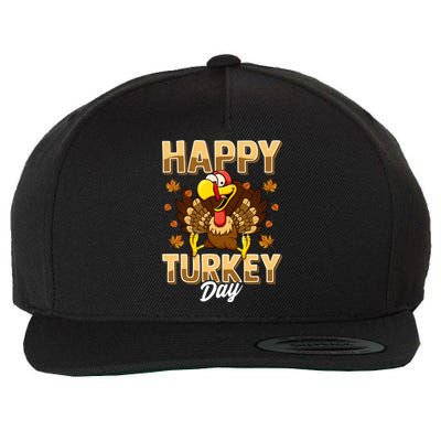 Happy Turkey Day Gift Thanksgiving Day Gift Holiday Gift Wool Snapback Cap