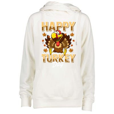 Happy Turkey Day Gift Thanksgiving Day Gift Holiday Gift Womens Funnel Neck Pullover Hood