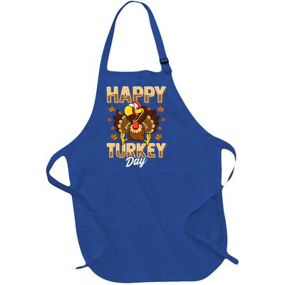 Happy Turkey Day Gift Thanksgiving Day Gift Holiday Gift Full-Length Apron With Pockets