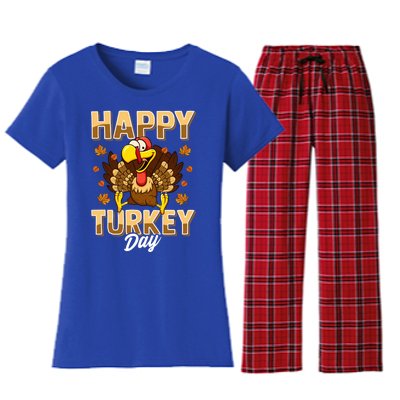 Happy Turkey Day Gift Thanksgiving Day Gift Holiday Gift Women's Flannel Pajama Set