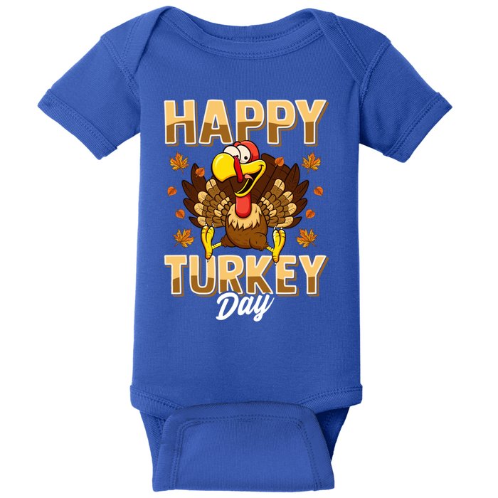 Happy Turkey Day Gift Thanksgiving Day Gift Holiday Gift Baby Bodysuit