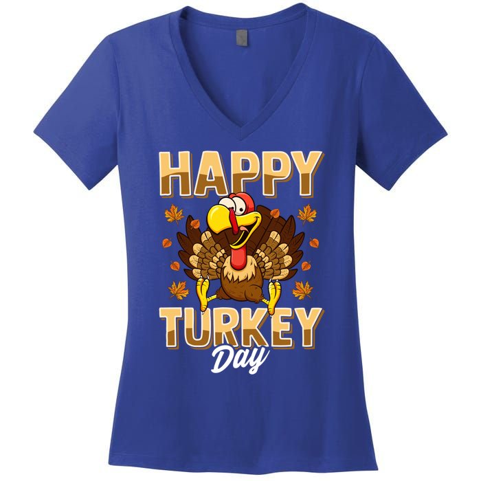 Happy Turkey Day Gift Thanksgiving Day Gift Holiday Gift Women's V-Neck T-Shirt