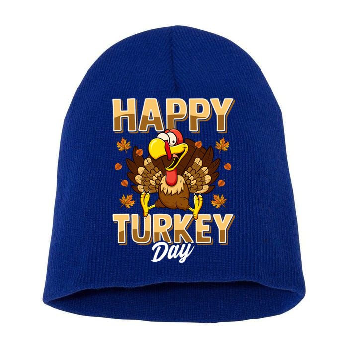 Happy Turkey Day Gift Thanksgiving Day Gift Holiday Gift Short Acrylic Beanie