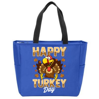 Happy Turkey Day Gift Thanksgiving Day Gift Holiday Gift Zip Tote Bag