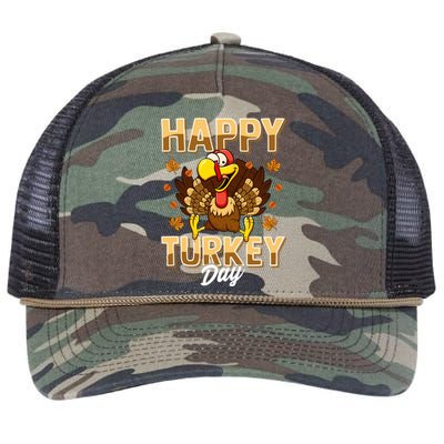 Happy Turkey Day Gift Thanksgiving Day Gift Holiday Gift Retro Rope Trucker Hat Cap