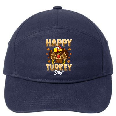 Happy Turkey Day Gift Thanksgiving Day Gift Holiday Gift 7-Panel Snapback Hat