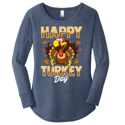 Happy Turkey Day Gift Thanksgiving Day Gift Holiday Gift Women's Perfect Tri Tunic Long Sleeve Shirt