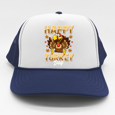 Happy Turkey Day Gift Thanksgiving Day Gift Holiday Gift Trucker Hat