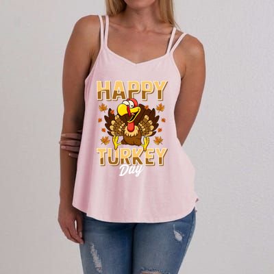 Happy Turkey Day Gift Thanksgiving Day Gift Holiday Gift Women's Strappy Tank