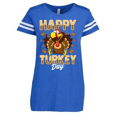 Happy Turkey Day Gift Thanksgiving Day Gift Holiday Gift Enza Ladies Jersey Football T-Shirt