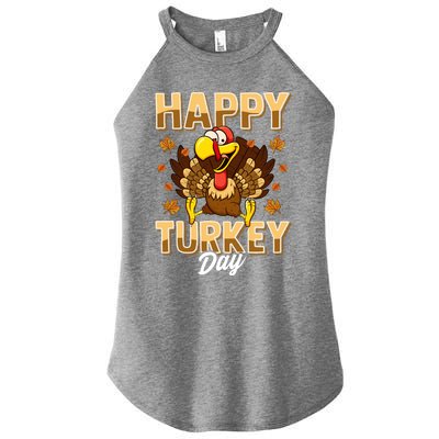 Happy Turkey Day Gift Thanksgiving Day Gift Holiday Gift Women's Perfect Tri Rocker Tank