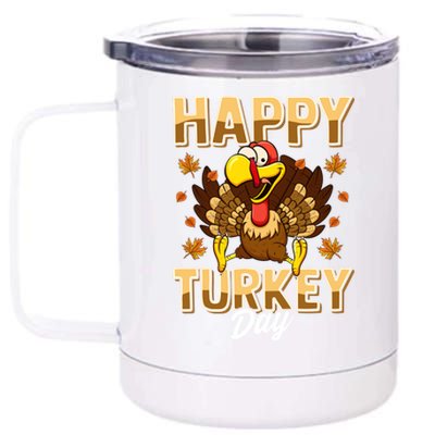 Happy Turkey Day Gift Thanksgiving Day Gift Holiday Gift 12 oz Stainless Steel Tumbler Cup