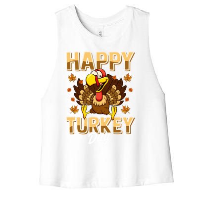 Happy Turkey Day Gift Thanksgiving Day Gift Holiday Gift Women's Racerback Cropped Tank