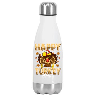 Happy Turkey Day Gift Thanksgiving Day Gift Holiday Gift Stainless Steel Insulated Water Bottle