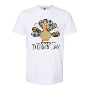 Happy Turkey Day Cute Turkey Thanksgiving Softstyle CVC T-Shirt