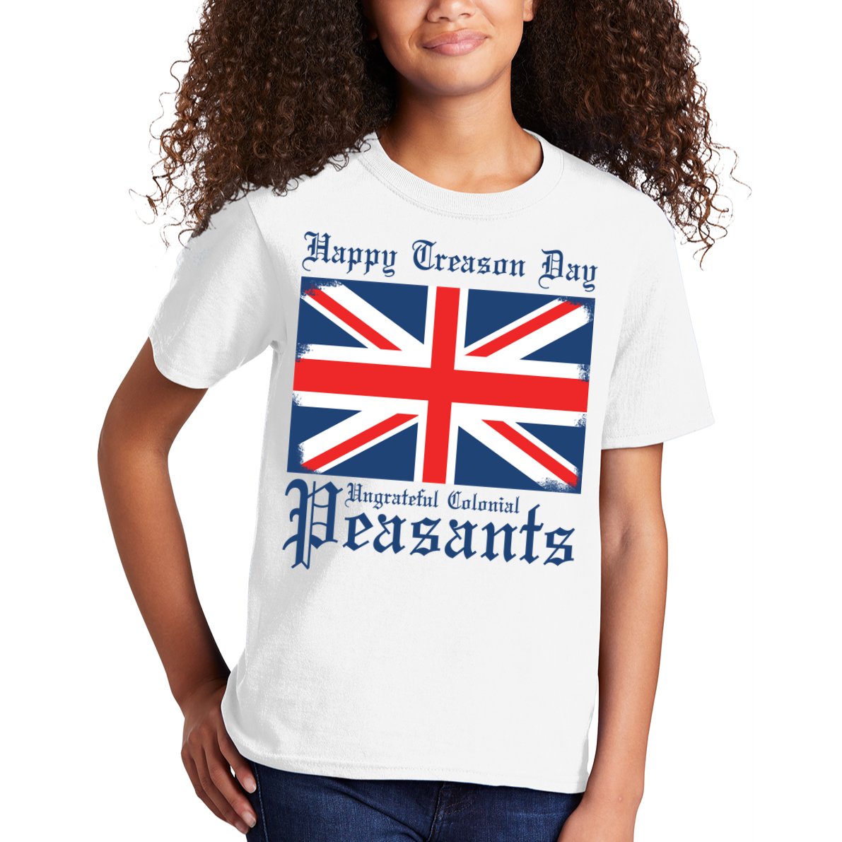 Happy Treason Day Ungrateful Colonial Peasants 4th Of July Kids T-Shirt