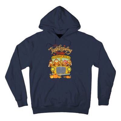 Happy Thanksgiving Day Turkey School Bus Driver Gifts Tall Hoodie