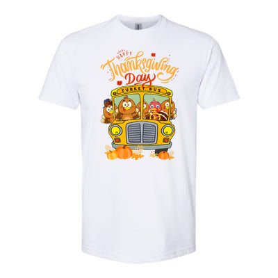 Happy Thanksgiving Day Turkey School Bus Driver Gifts Softstyle® CVC T-Shirt