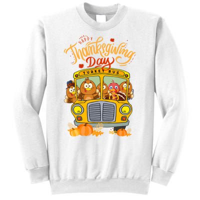 Happy Thanksgiving Day Turkey School Bus Driver Gifts Sweatshirt