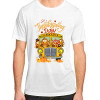 Happy Thanksgiving Day Turkey School Bus Driver Gifts Adult ChromaSoft Performance T-Shirt