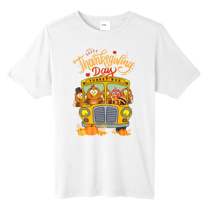 Happy Thanksgiving Day Turkey School Bus Driver Gifts Tall Fusion ChromaSoft Performance T-Shirt