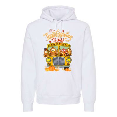 Happy Thanksgiving Day Turkey School Bus Driver Gifts Premium Hoodie