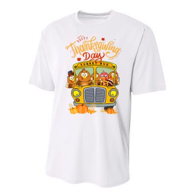 Happy Thanksgiving Day Turkey School Bus Driver Gifts Performance Sprint T-Shirt