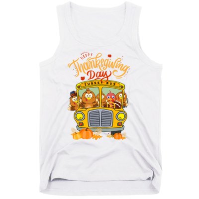 Happy Thanksgiving Day Turkey School Bus Driver Gifts Tank Top