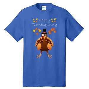 Happy Thanksgiving Day Funny Cute Pilgrim Turkey Funny Funny Cute Tall T-Shirt