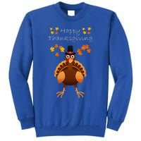 Happy Thanksgiving Day Funny Cute Pilgrim Turkey Funny Funny Cute Tall Sweatshirt