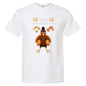 Happy Thanksgiving Day Funny Cute Pilgrim Turkey Funny Funny Cute Garment-Dyed Heavyweight T-Shirt