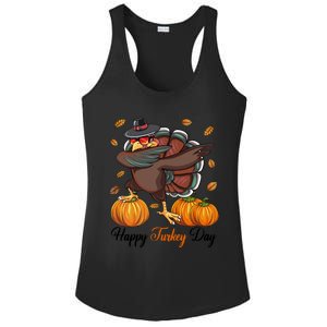 Happy Turkey Day Dabbing Turkey Pilgrim Pumpkin Thanksgiving Great Gift Ladies PosiCharge Competitor Racerback Tank