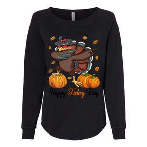 Happy Turkey Day Dabbing Turkey Pilgrim Pumpkin Thanksgiving Great Gift Womens California Wash Sweatshirt