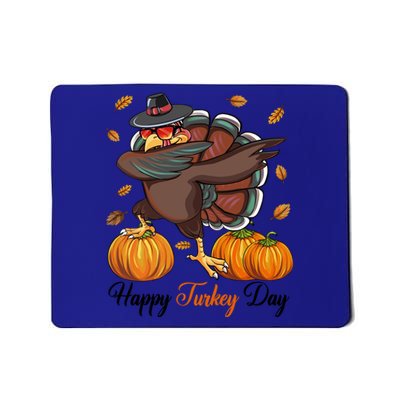 Happy Turkey Day Dabbing Turkey Pilgrim Pumpkin Thanksgiving Great Gift Mousepad